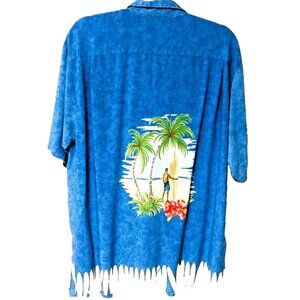Hawaiian Aloha Shirt Men's XL Surfing Paddle Board HeyMan Graphics Rayon Beach‎